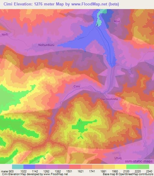 Cimi,Azerbaijan Elevation Map
