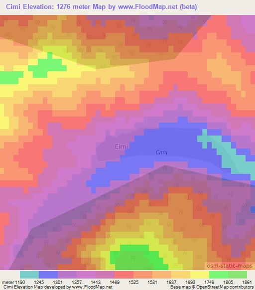 Cimi,Azerbaijan Elevation Map