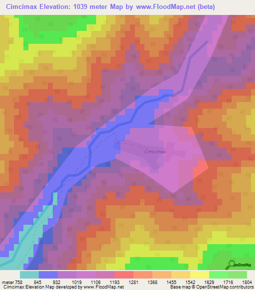 Cimcimax,Azerbaijan Elevation Map