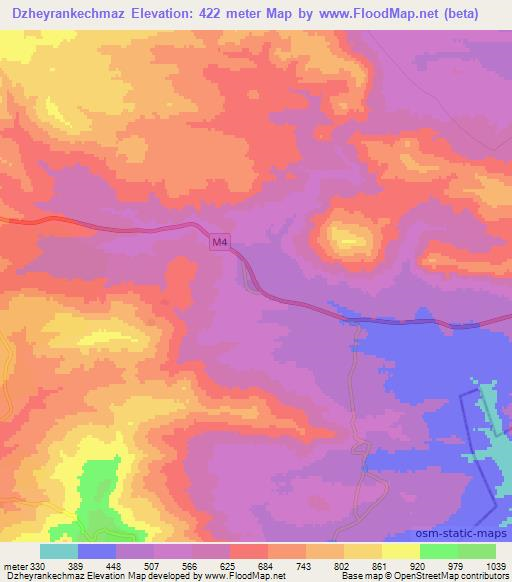 Dzheyrankechmaz,Azerbaijan Elevation Map