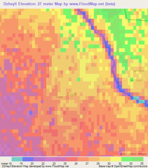 Dzheyli,Azerbaijan Elevation Map