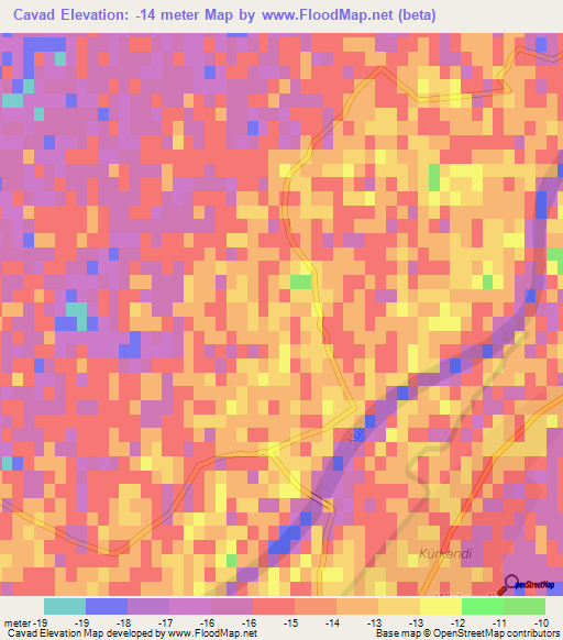 Cavad,Azerbaijan Elevation Map