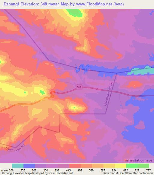 Dzhangi,Azerbaijan Elevation Map