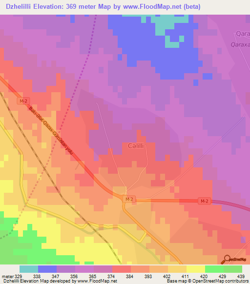Dzhelilli,Azerbaijan Elevation Map