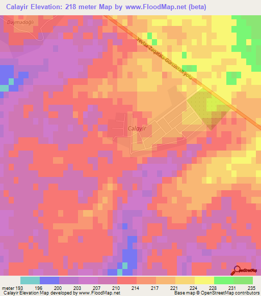 Calayir,Azerbaijan Elevation Map