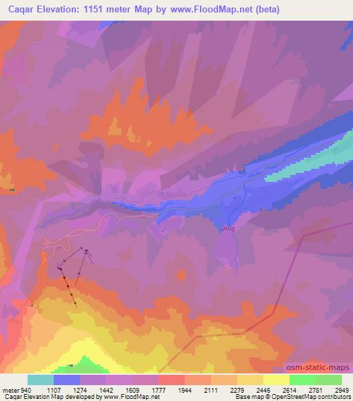 Caqar,Azerbaijan Elevation Map