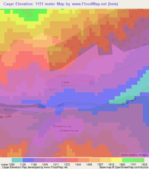 Caqar,Azerbaijan Elevation Map