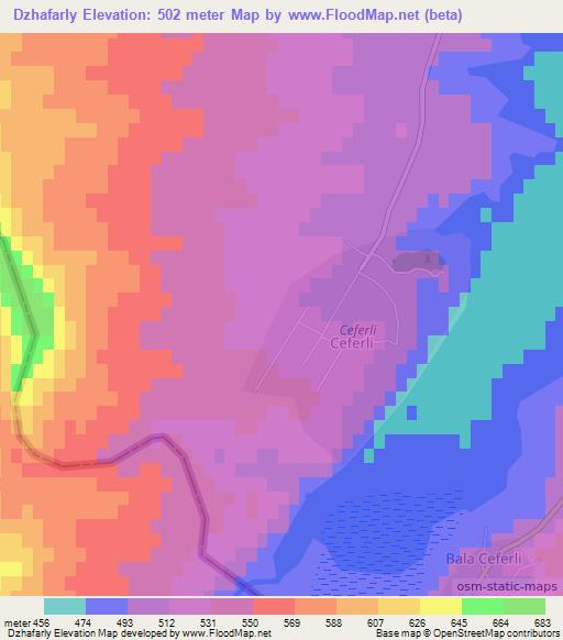 Dzhafarly,Azerbaijan Elevation Map