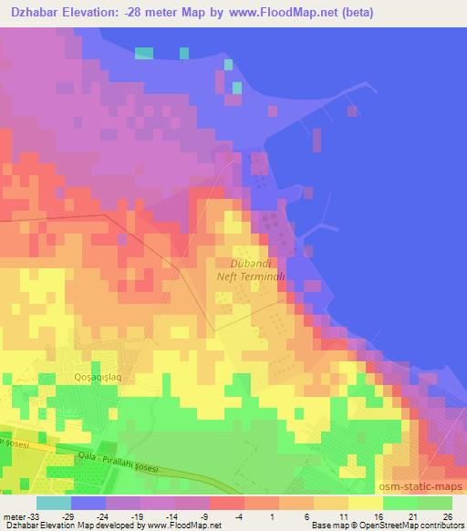 Dzhabar,Azerbaijan Elevation Map