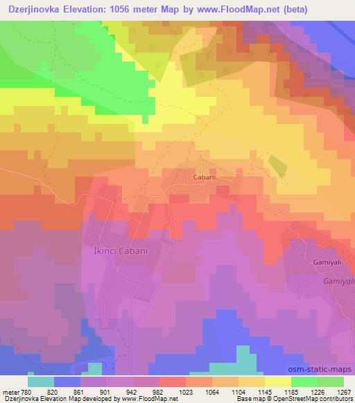 Dzerjinovka,Azerbaijan Elevation Map