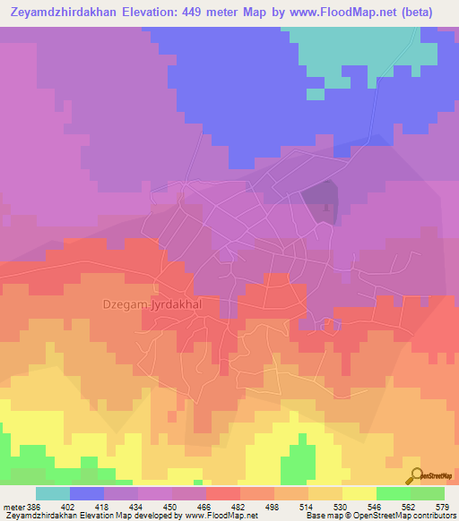 Zeyamdzhirdakhan,Azerbaijan Elevation Map