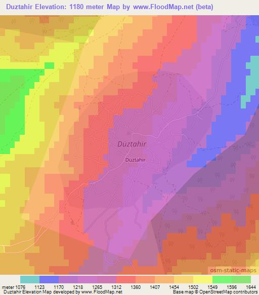 Duztahir,Azerbaijan Elevation Map