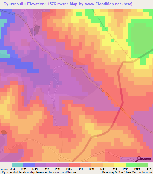 Dyuzrasullu,Azerbaijan Elevation Map