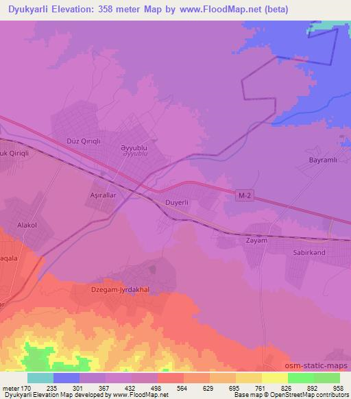 Dyukyarli,Azerbaijan Elevation Map