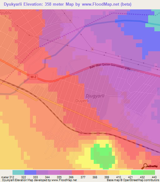 Dyukyarli,Azerbaijan Elevation Map