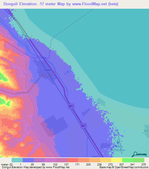 Donguli,Azerbaijan Elevation Map