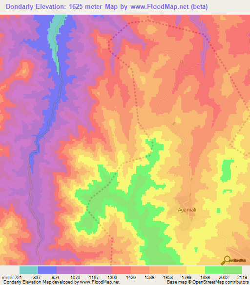 Dondarly,Azerbaijan Elevation Map
