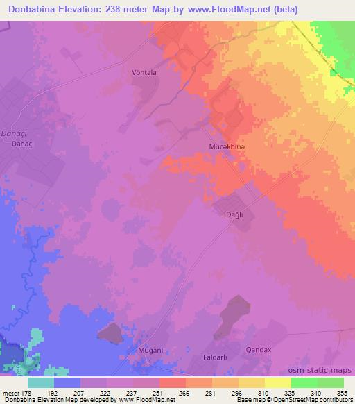 Donbabina,Azerbaijan Elevation Map