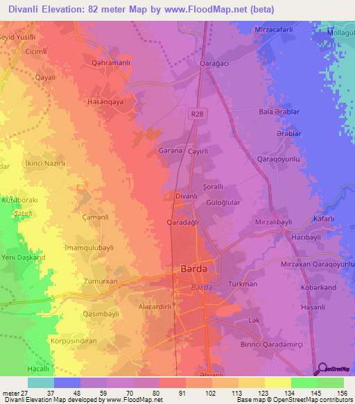 Divanli,Azerbaijan Elevation Map