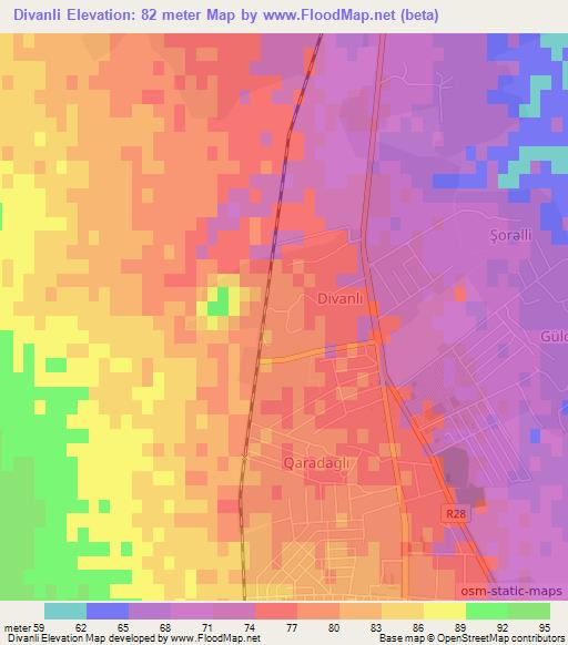 Divanli,Azerbaijan Elevation Map