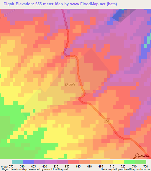 Digah,Azerbaijan Elevation Map