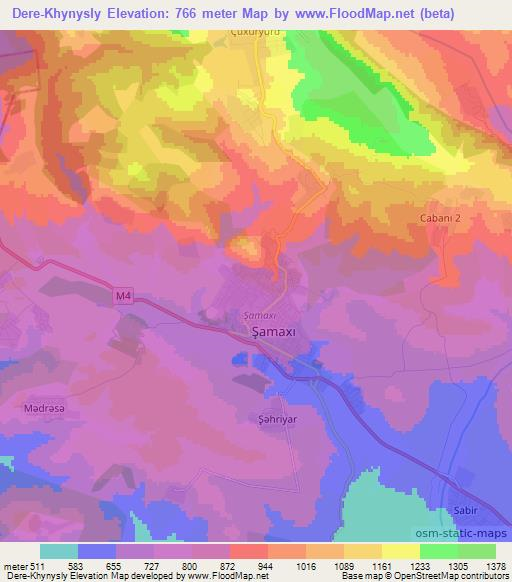 Dere-Khynysly,Azerbaijan Elevation Map