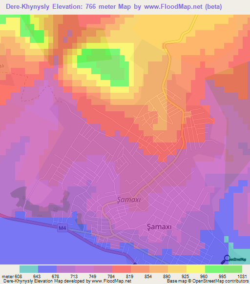 Dere-Khynysly,Azerbaijan Elevation Map