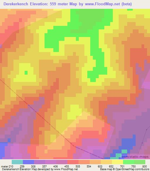 Derekerkench,Azerbaijan Elevation Map