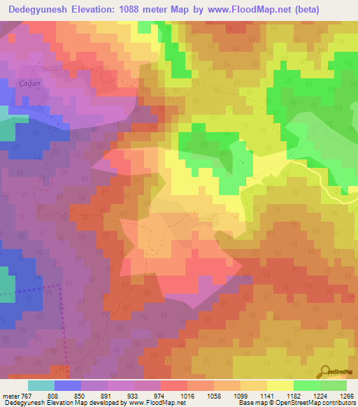 Dedegyunesh,Azerbaijan Elevation Map