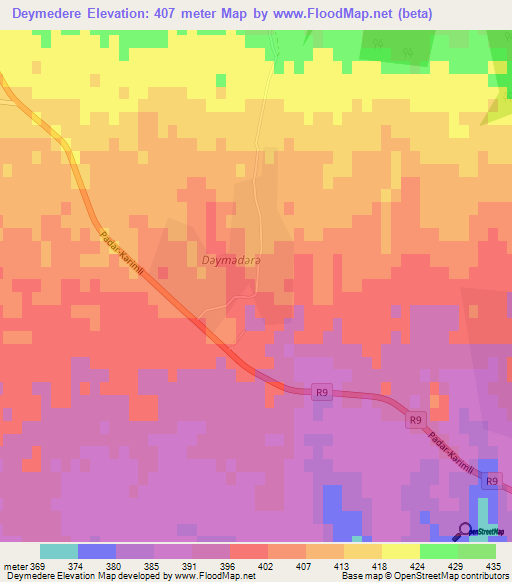 Deymedere,Azerbaijan Elevation Map