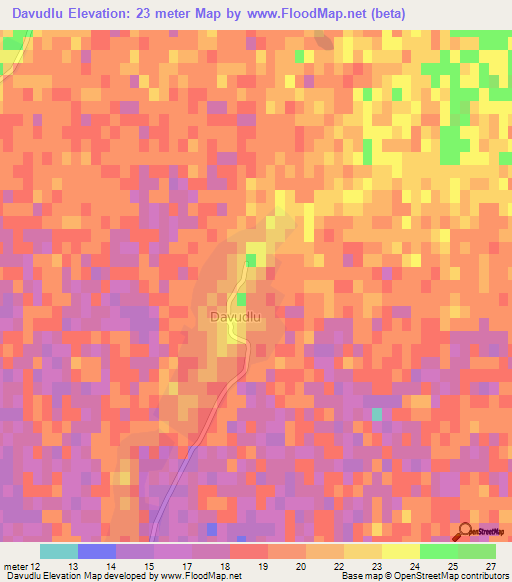 Davudlu,Azerbaijan Elevation Map