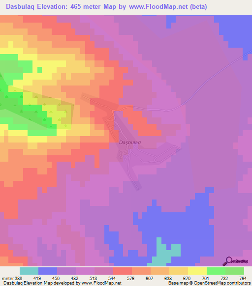 Dasbulaq,Azerbaijan Elevation Map