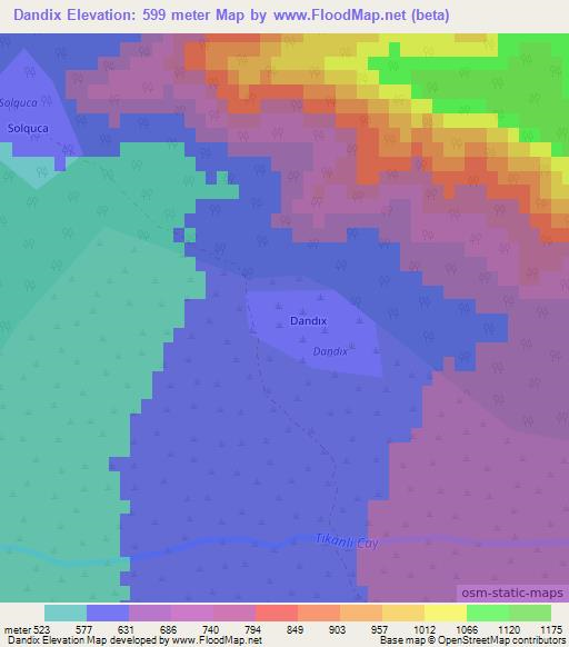 Dandix,Azerbaijan Elevation Map