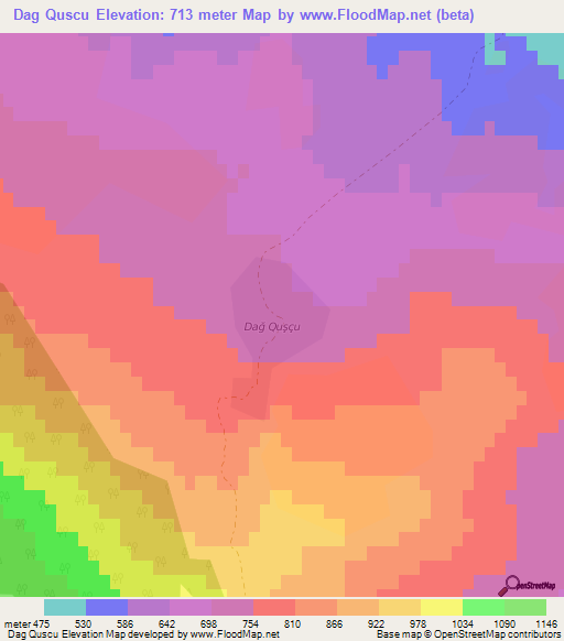 Dag Quscu,Azerbaijan Elevation Map