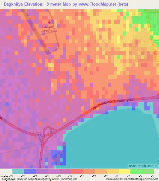 Dagkhilya,Azerbaijan Elevation Map