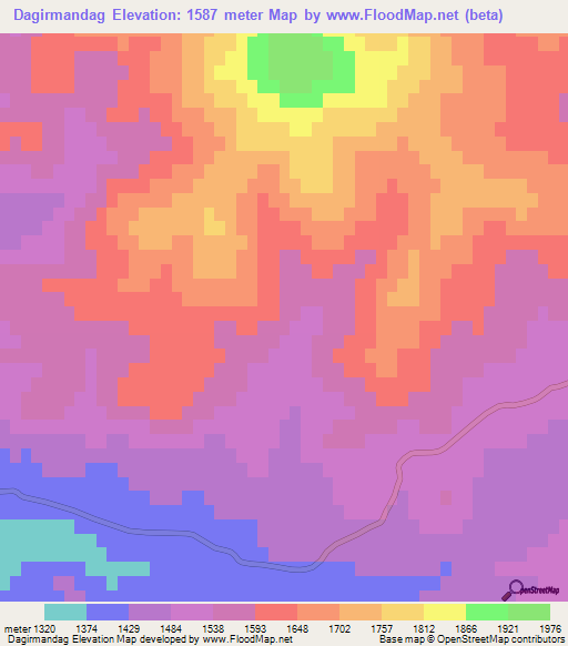 Dagirmandag,Azerbaijan Elevation Map