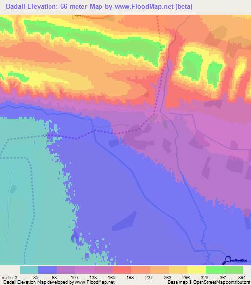 Dadali,Azerbaijan Elevation Map