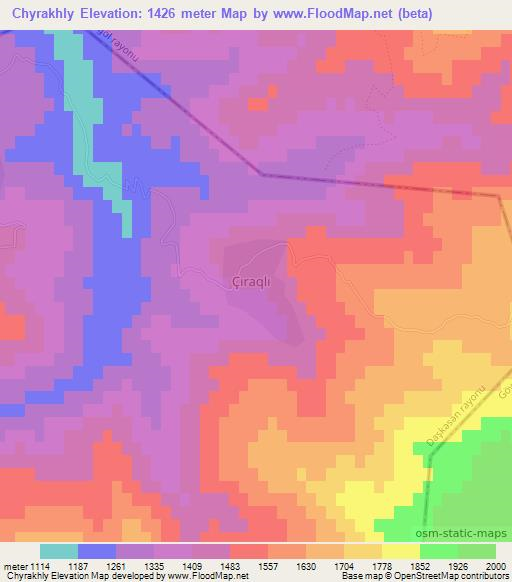 Chyrakhly,Azerbaijan Elevation Map
