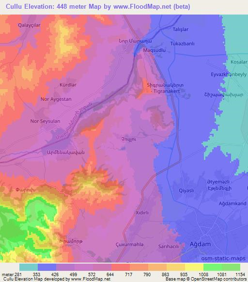 Cullu,Azerbaijan Elevation Map