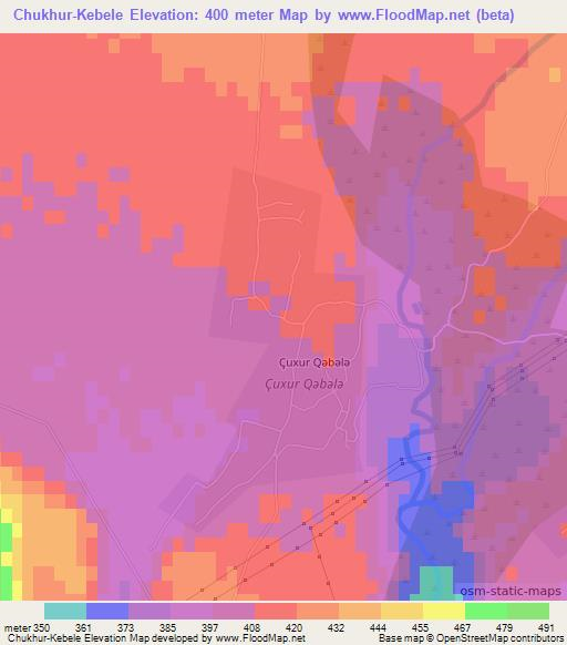 Chukhur-Kebele,Azerbaijan Elevation Map