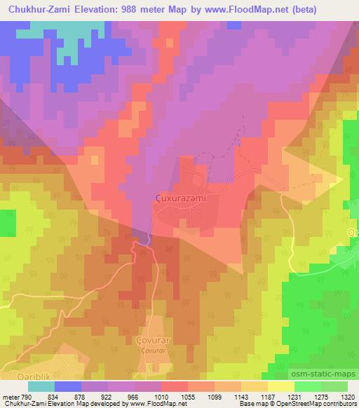 Chukhur-Zami,Azerbaijan Elevation Map