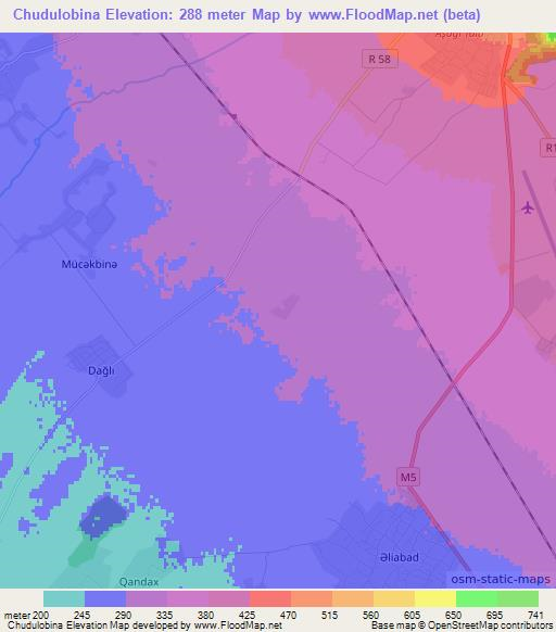 Chudulobina,Azerbaijan Elevation Map