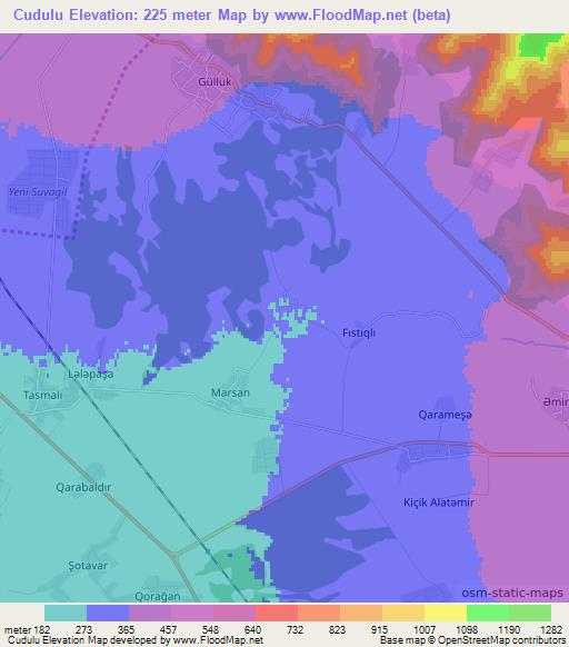 Cudulu,Azerbaijan Elevation Map