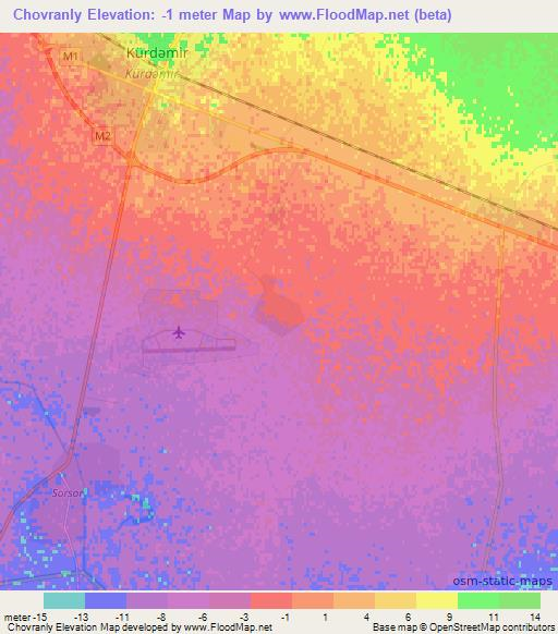 Chovranly,Azerbaijan Elevation Map