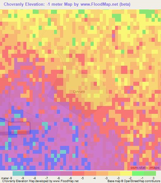 Chovranly,Azerbaijan Elevation Map
