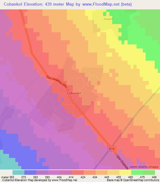 Cobankol,Azerbaijan Elevation Map