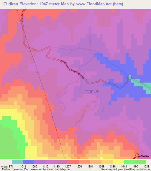 Cildiran,Azerbaijan Elevation Map