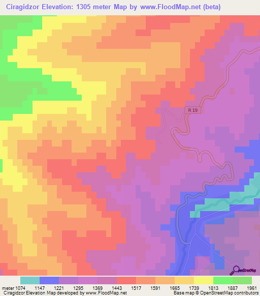 Ciragidzor,Azerbaijan Elevation Map