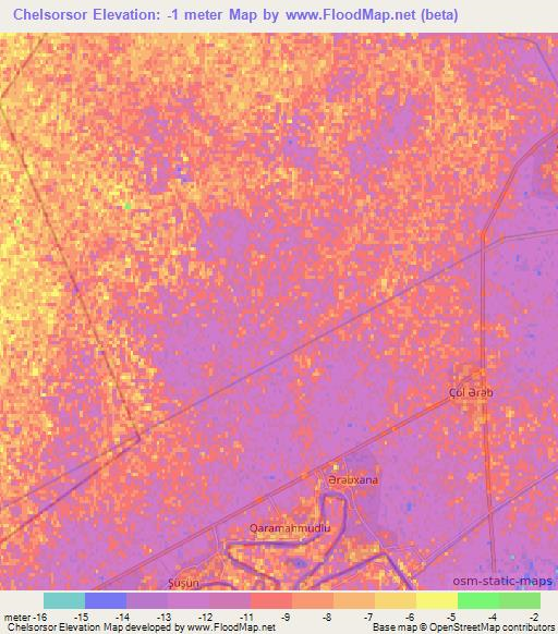 Chelsorsor,Azerbaijan Elevation Map