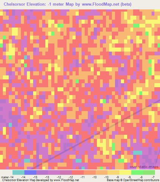 Chelsorsor,Azerbaijan Elevation Map